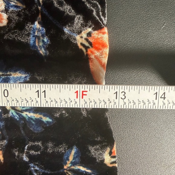 Black Floral Velvet Mini Dress Spaghetti Strap Small Fairy Y2k Party whimsigoth - Picture 6 of 7